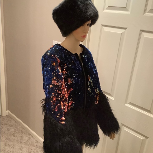 Fabulous Furs Sequin and Faux Fur Women's Jacket - Multicolor Size Medium - Picture 8 of 16